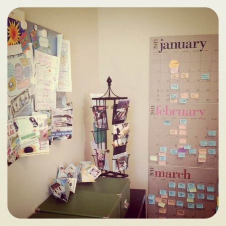Check out Jenn's drool-worthy workspace! And that calendar! OMG! 